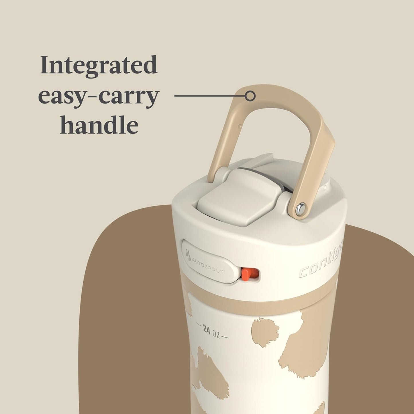 Contigo x Ally Love Jackson Chill 2.0, Stainless Steel, Spill Proof Water Bottle with AutoPop Lid, BPA Free, 24oz, Oatmilk