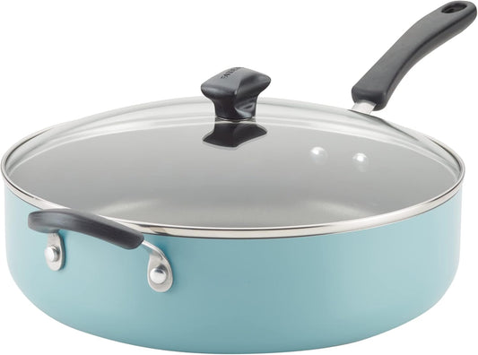 Farberware Cookstart DiamondMax Nonstick Jumbo Cooker with Lid and Helper Handle, Dishwasher Safe, 6 Quart - Aqua
