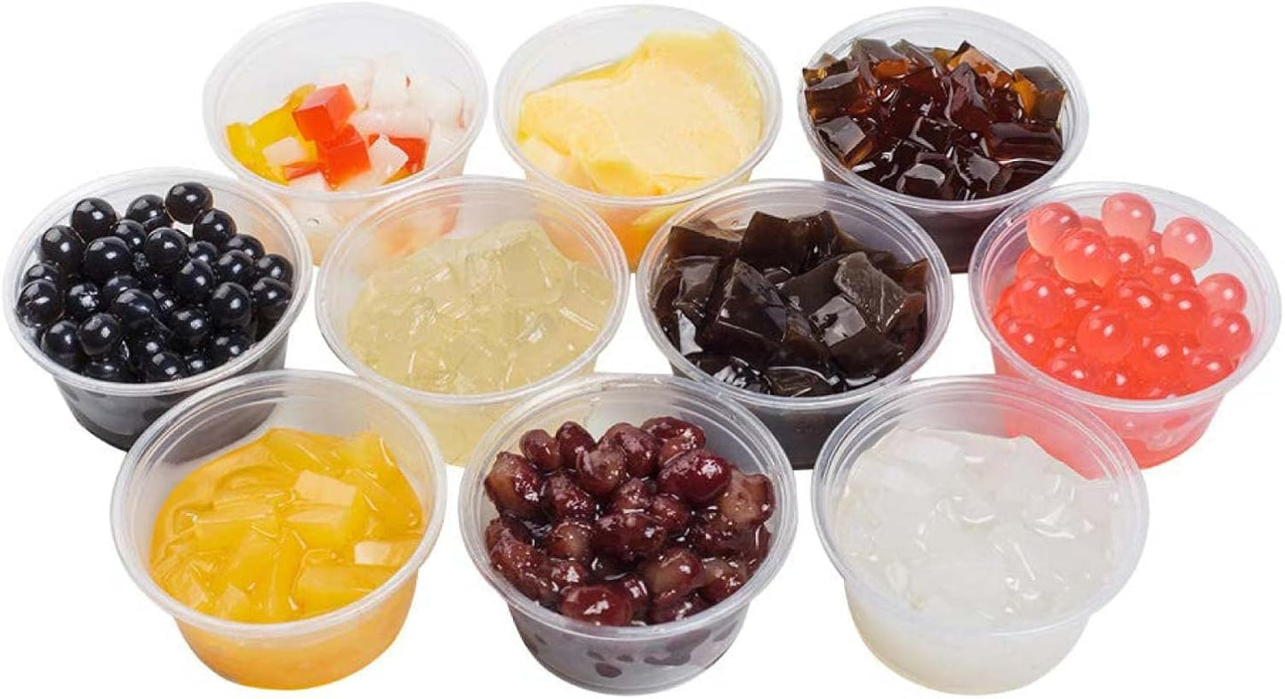 TashiBox 200 Sets - 2 Ounce Disposable Plastic Jello Shot Cups with Lids, Souffle Portion Container…