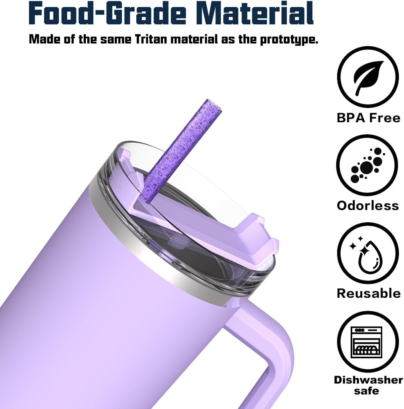 Replacement Straw for Stanley Cup 40 oz 30 oz 64 oz Tumbler, 10 Pack 12.13-In Long Reusable Straw with Cleaning Brush, Color, Dishwasher Safe, Plastic Straw for stanley cup accessories