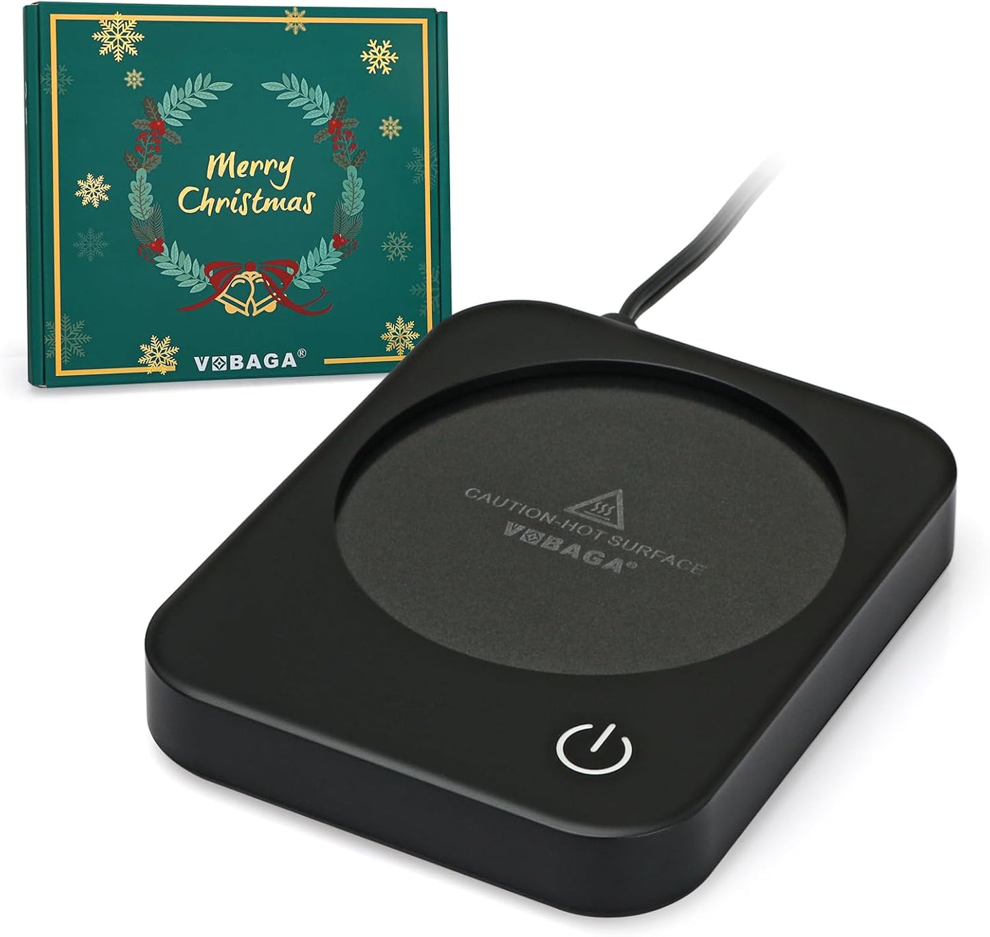 VOBAGA Coffee Mug Warmer for Desk with Auto Shut Off & 3-Temp Settings, Coffee Cup Warmer with Smart Safety Alert Home Office Accessory, Perfect for Coffee, Tea, Milk