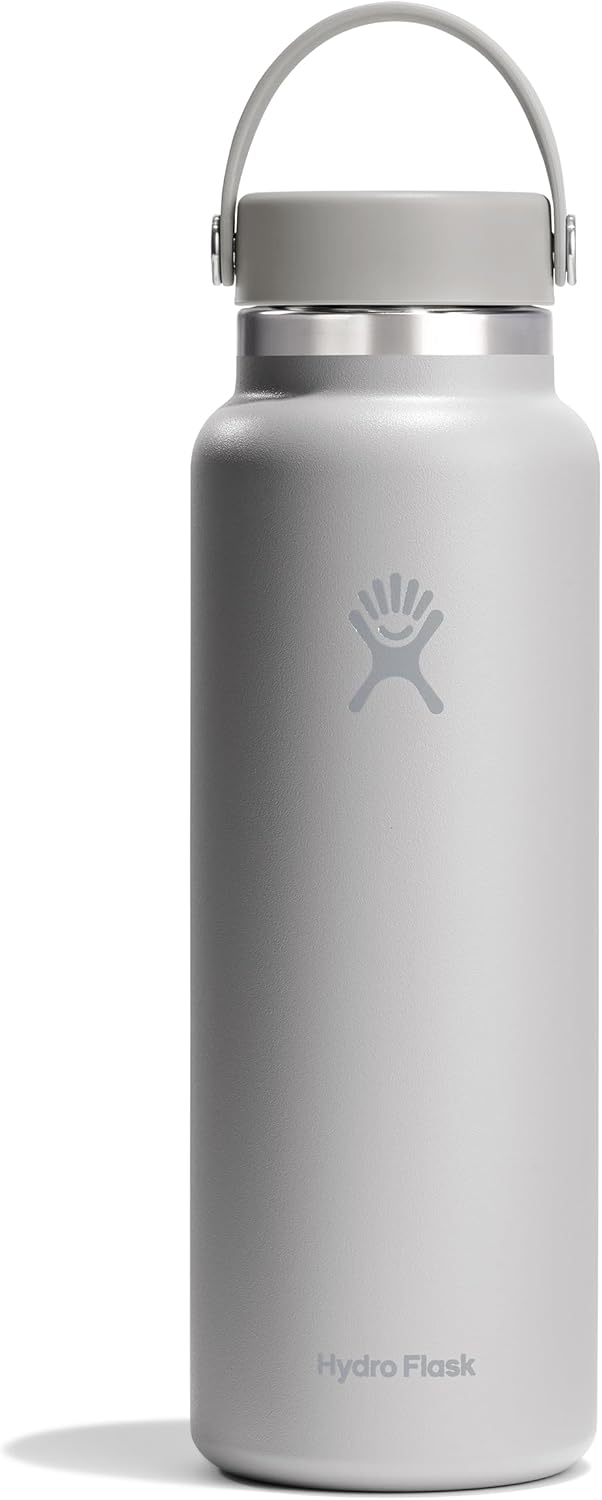 Hydro Flask Water Bottle - Insulated Stainless Steel - Wide Mouth Flex Lid, Non Spill, Leakproof and Refillable in 40 Oz