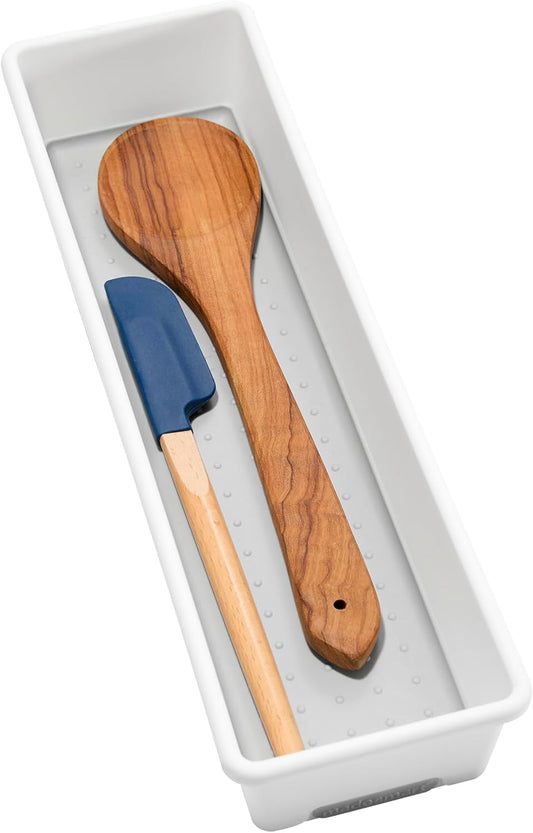 madesmart Antimicrobial Classic 12 x 3 Bin, Drawer Organizer, Multi-Purpose Home Organization, EPA Certified, White