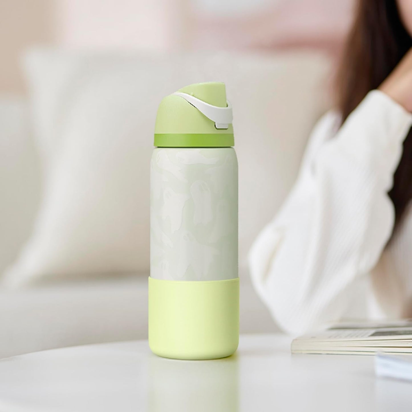 Silicone Boot for Owala 32 oz Water Bottle, Anti-Slip Protective Sleeve, Boot Bottom Base (Green)