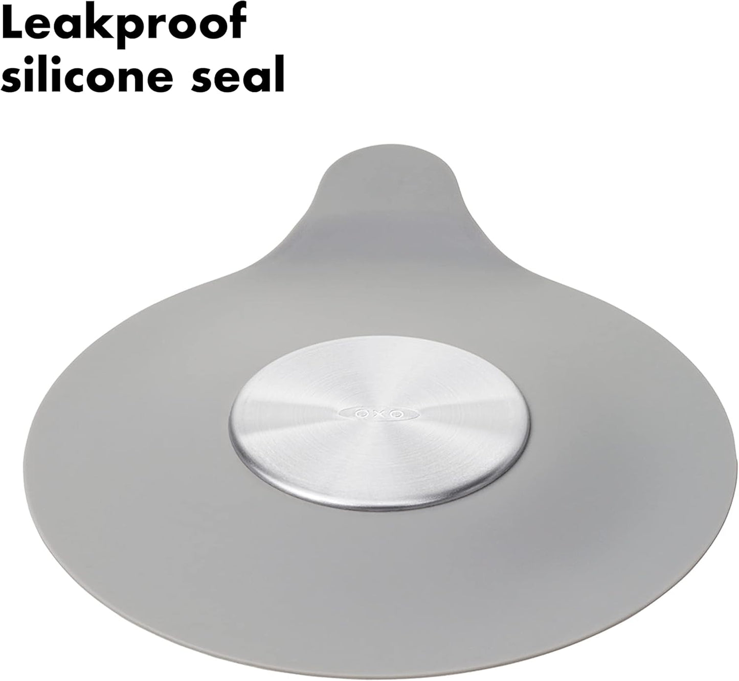 OXO Good Grips Silicone/Stainless Steel Tub Stopper, Grey