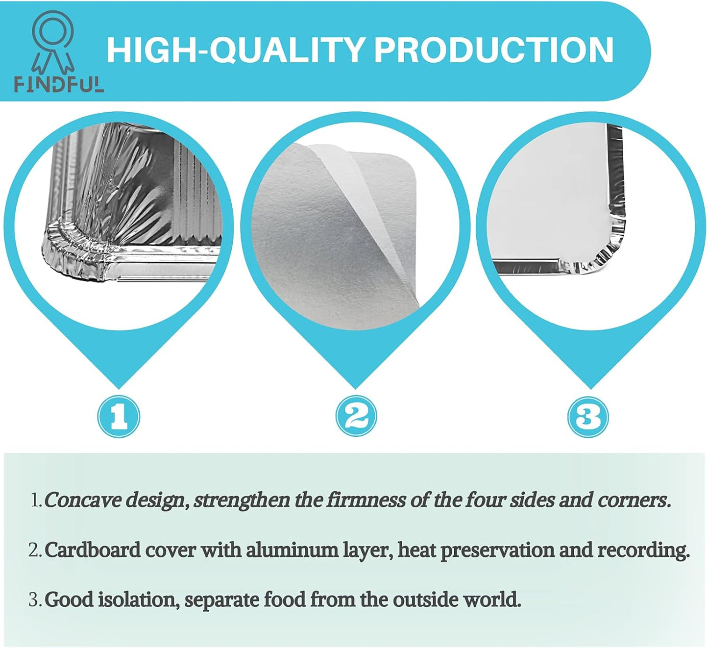 100 Pack Aluminum Foil Pans Disposable - 8.5"×6"×2" Foil Food Containers with Lids - 2.25 LB Heavy Duty Tin Foil Pans - for Cooking, Baking, Meal Prep and Freezer