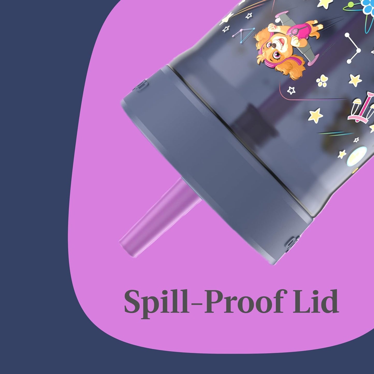 Contigo Kids Leighton Spill-Proof Paw Patrol Tumbler with Straw, 14oz, Space Zodiac, Purple