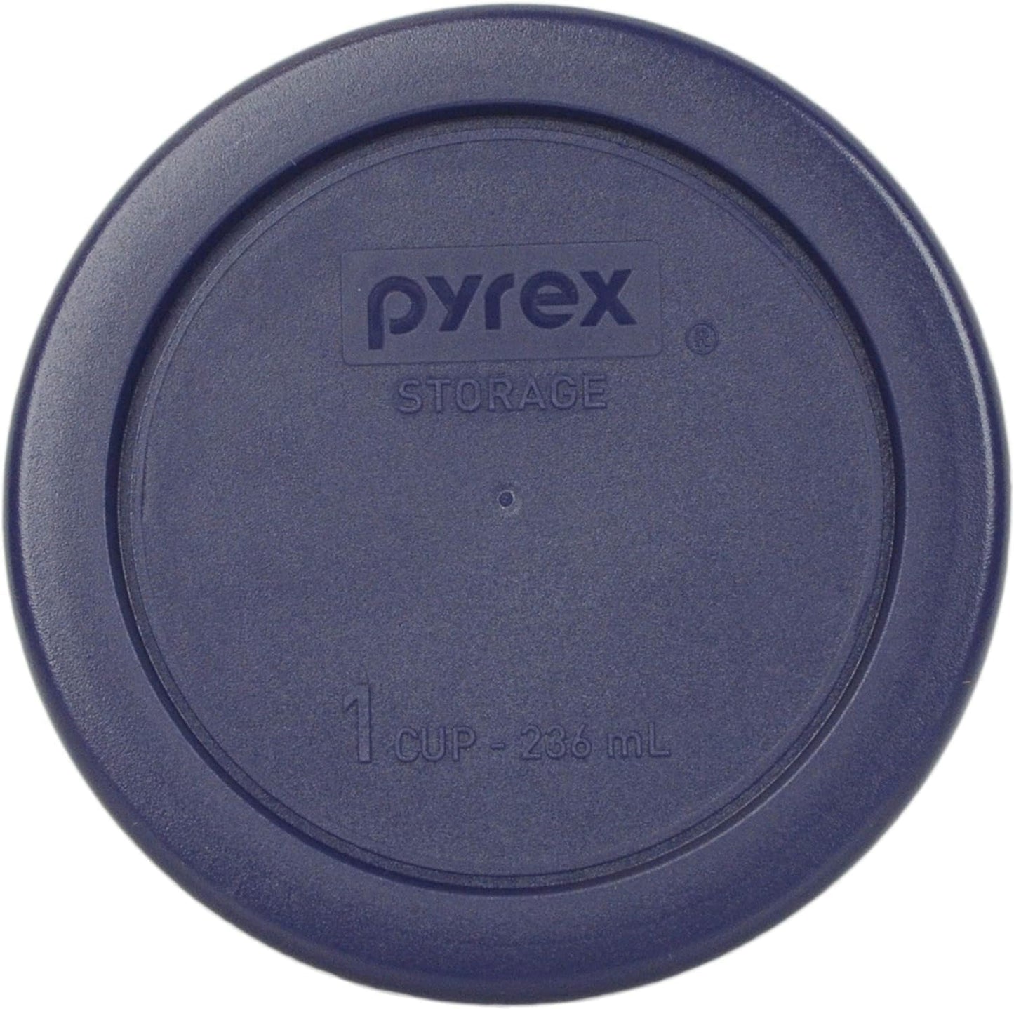 Pyrex (2) 7202-PC 1-Cup, (2) 7200-PC 2-Cup, & (2) 7201-PC 4-Cup Blue Food Storage Replacement Lids - Made in USA