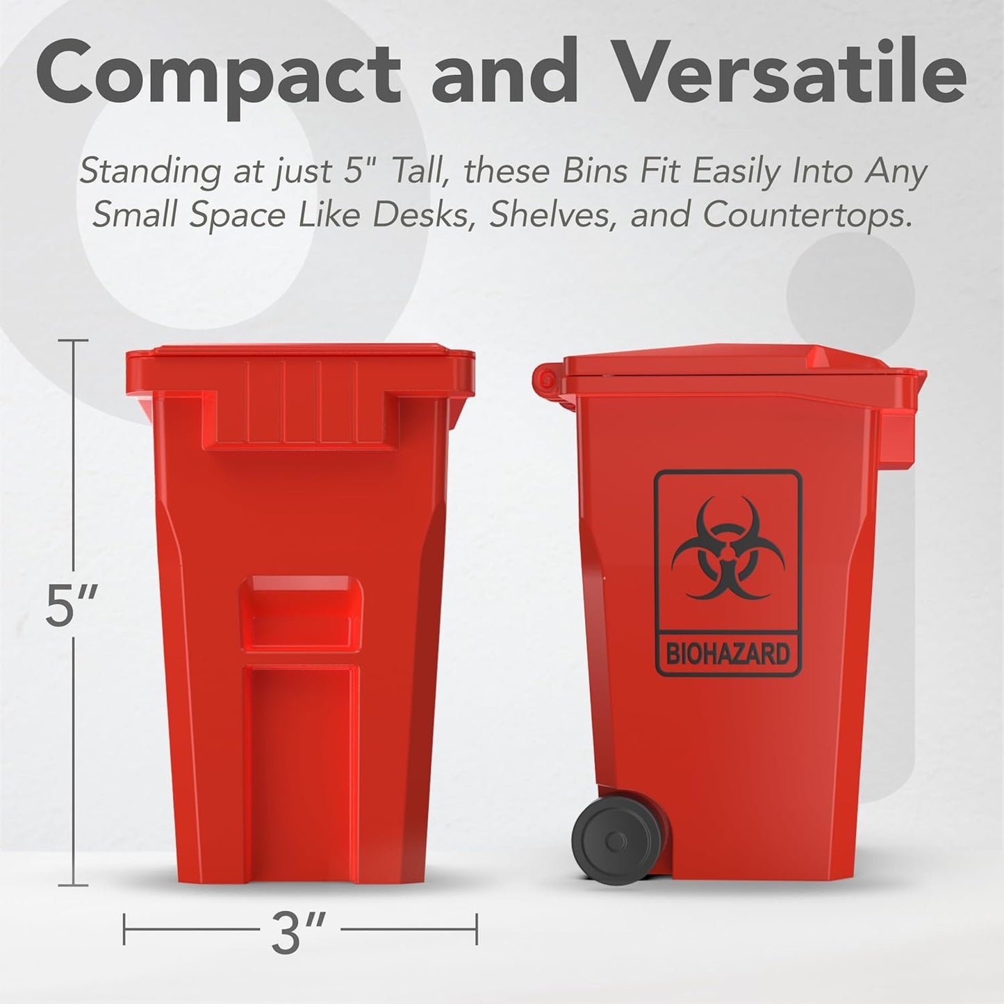 Wiosi Mini Garbage Trash Pen Holder for Desk and Tiny Recycle Bin Pencil Holder Red & Yellow, Pack of 2 - Storage for Pencil & Pen | Office Stationery to Organize The Desk | Ideal for Student Work