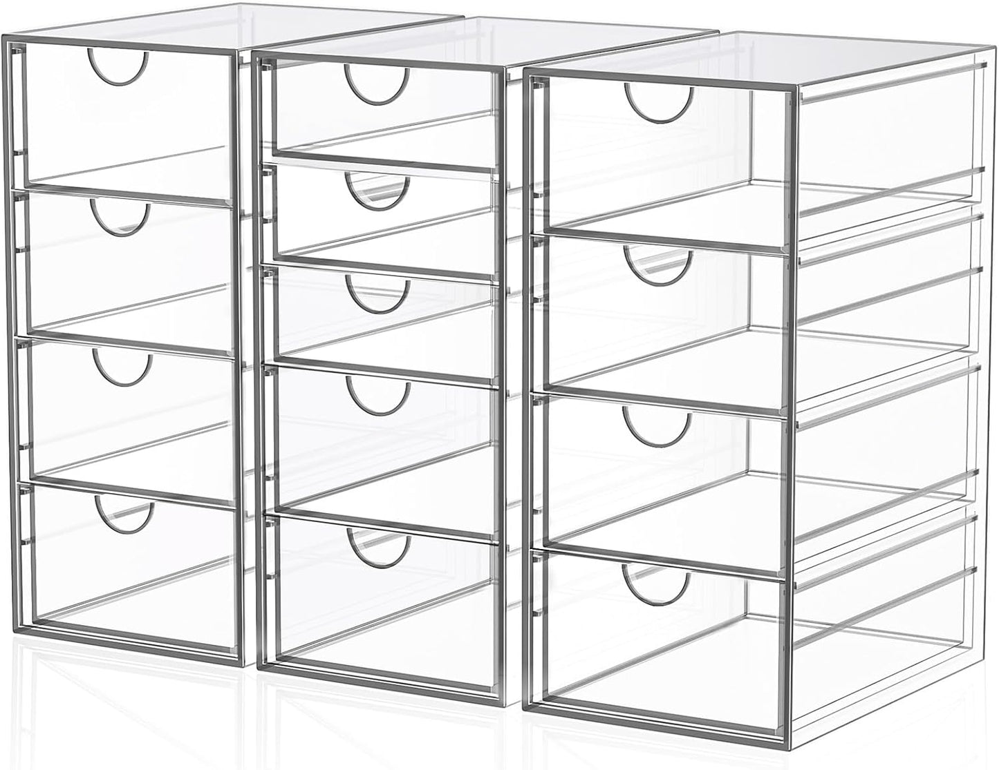 Acrylic Desk Organizers And Accessories With 13 Drawers, Office Desktop Drawers, Plastic Makeup Organizer Containers Bins With Drawers Desk Organization, Bathroom Organizers Storage Case Box Cube