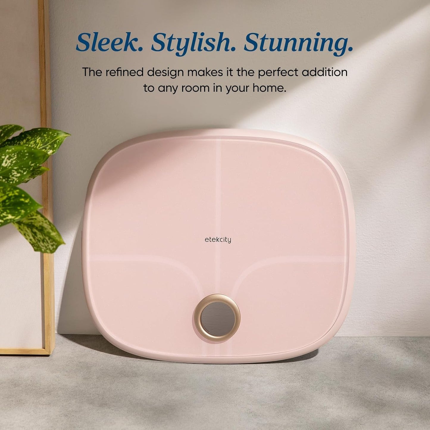 Etekcity Rechargeable Pink Smart Scale for Body Weight, BMI, Fat, Muscle Mass, Digital Bathroom Scale with 13 Metrics, Secret Mode, Bluetooth Connect to Free Apps, Cotton Candy Pink