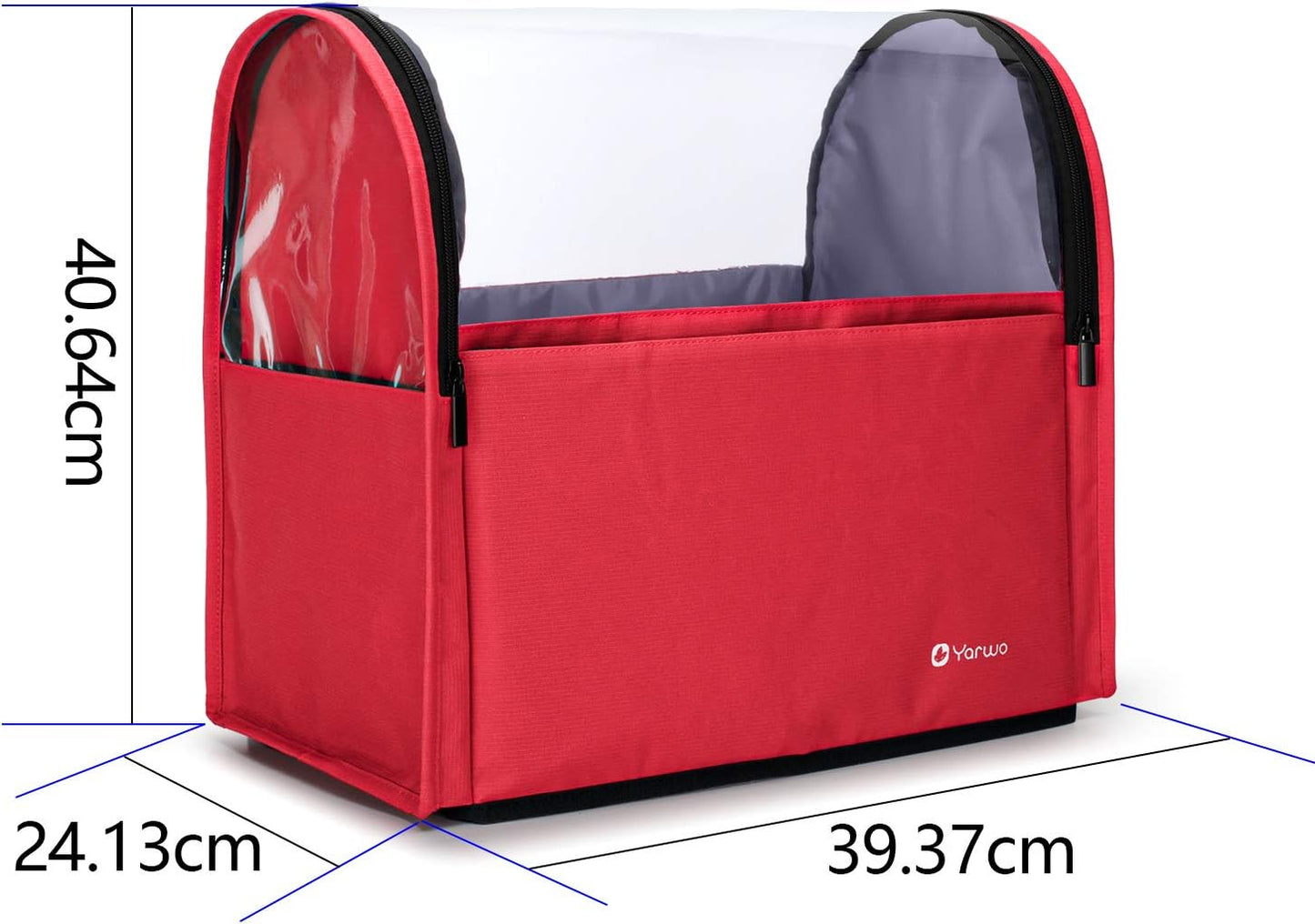 Yarwo 2026 Upgraded Stand Mixer Cover Compatible with 6-8 qt KitchenAid Mixer, Visible Dust Cover with Multiple Pockets for Extra Kitchen Accessories, Red