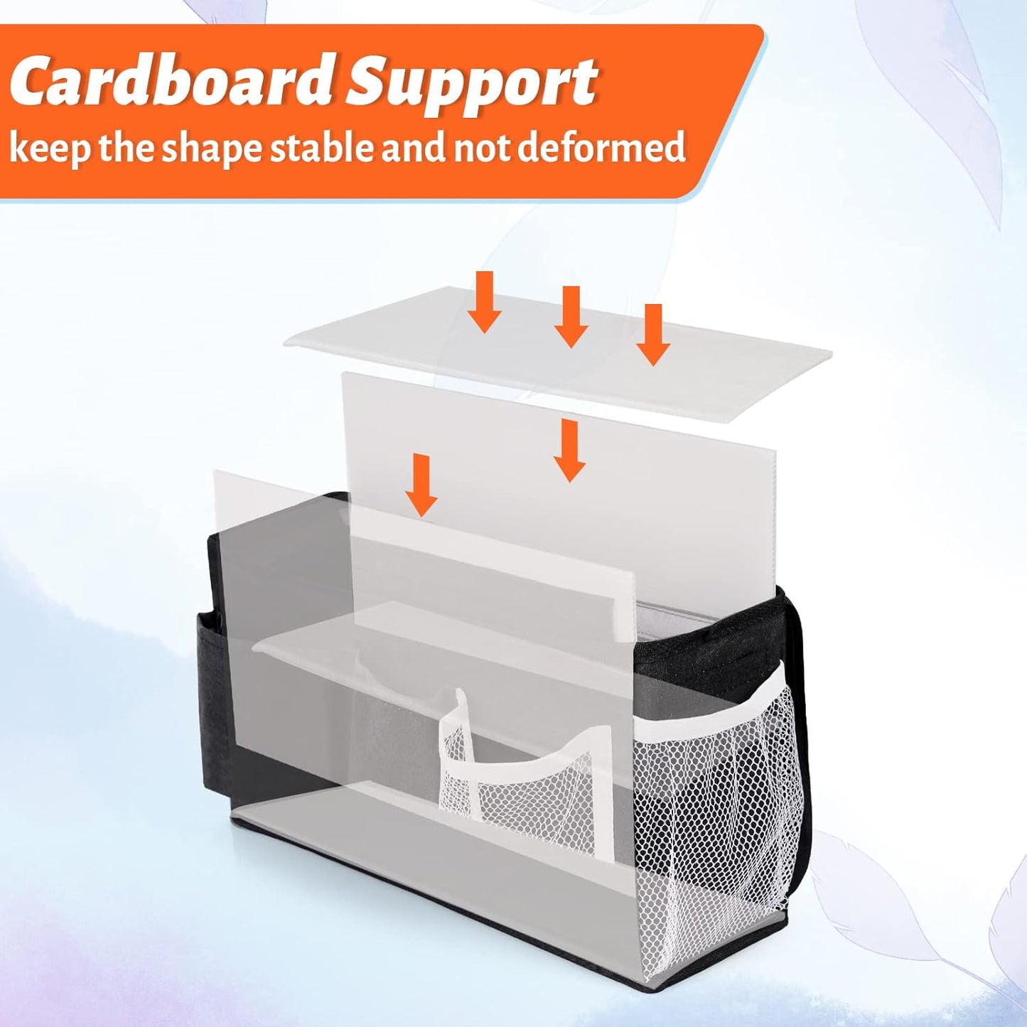 Loghot Bedside Caddy/Bedside Storage Bag Hanging Organizer for Bunk and Hospital Beds,Dorm Rooms Bed Rails,Can be Placed Glasses,Books,Mobile Phones,Keys (New Black-1)