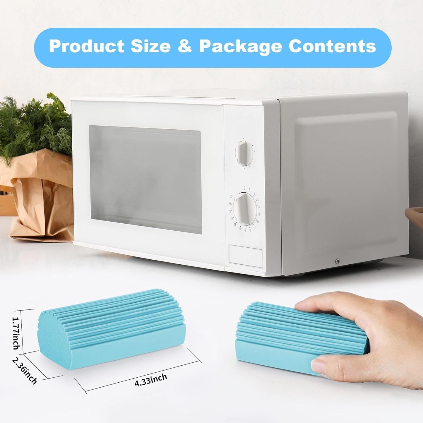 4 Pack Damp Clean Duster Sponge, Magic Sponge Eraser for Household Cleaning, Reusable Dusters Cleaning Supplies for Housekeeping, Dish, Blinds, Glass, Baseboards,Window Track Grooves and Faucets