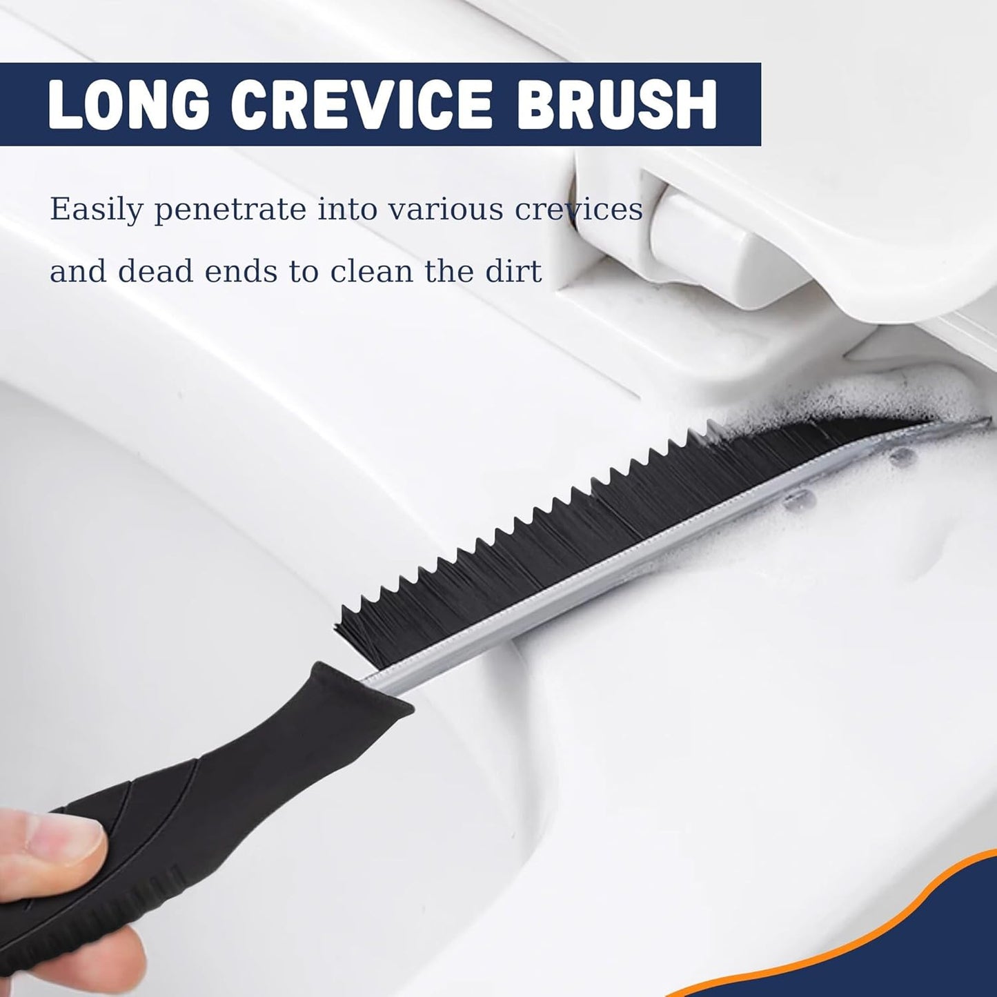 3Pcs Crevice Cleaning Brush Tool Grout Brush Cleaning Supplies, Home Essentials Bathroom Multifunctional Gap Scrub Hard Bristle Brushes for Household Use (Black Cleaning Brush-C)