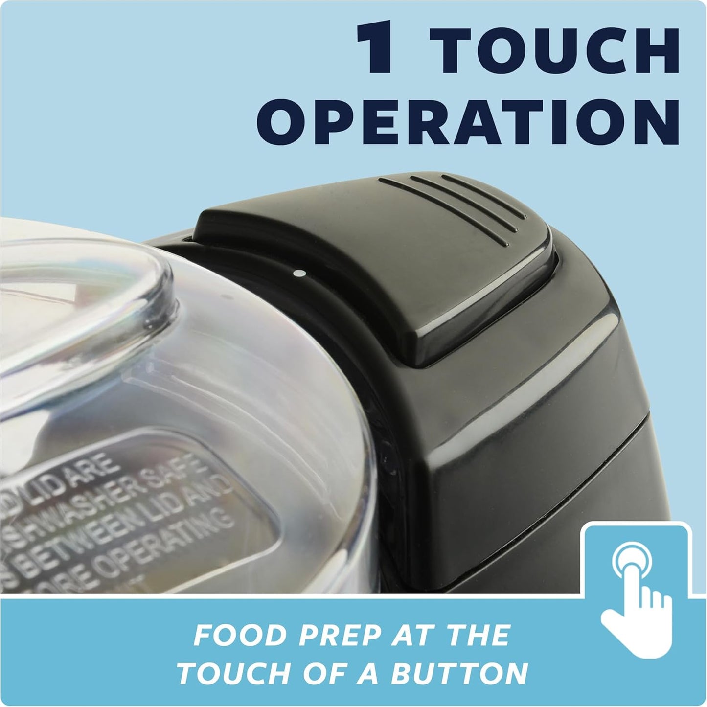 Kitchen Selectives Mini Chopper by Select Brands - Mini Electric Food Chopper for Kitchen Appliances - Features Dishwasher-Safe Parts - Chops, Minces & Dices - 1-1/2 Cups, Black