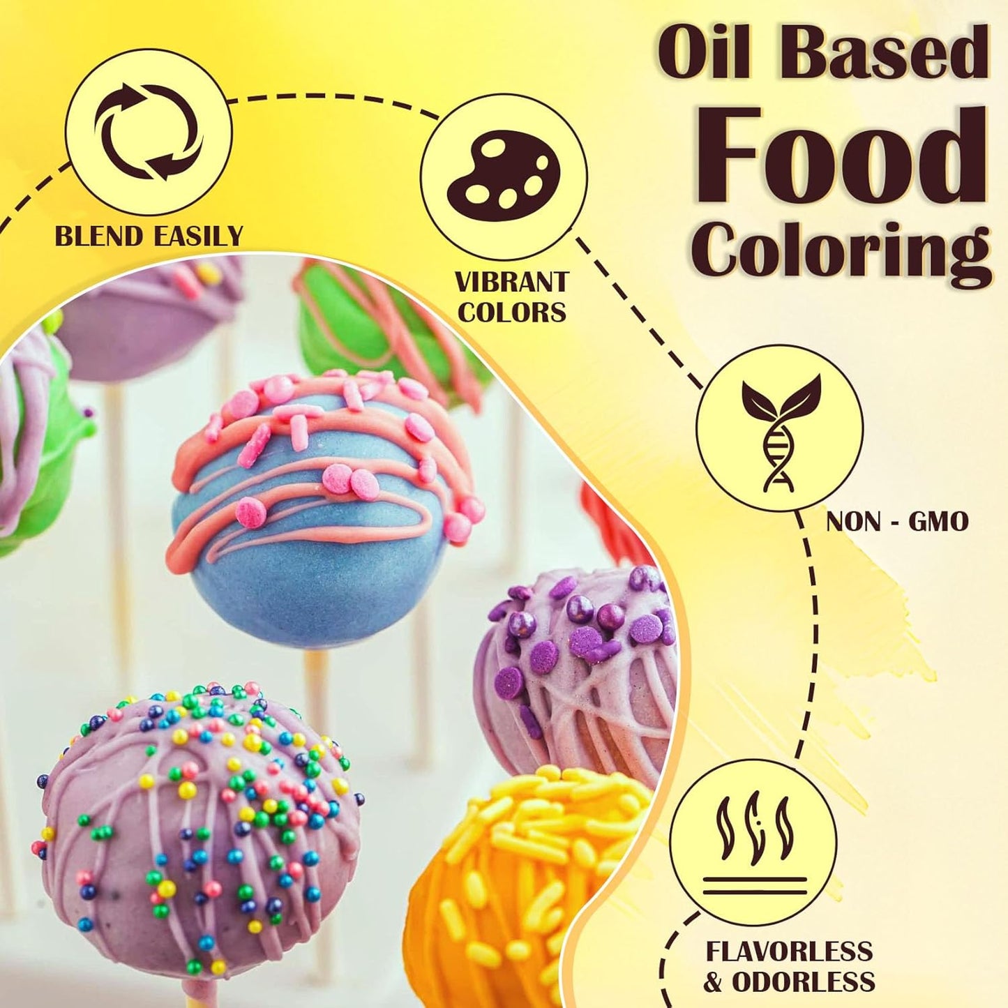 Oil Based Food Coloring for Chocolate - 16 Colors Concentrated Oil Food Dye, Food Grade Dye Set for Melting Chocolate, Candy Melts, Icing Frosting, Fondant, Cake Decorating, Baking, Cookies - 0.35 Fl.Oz/Bottles