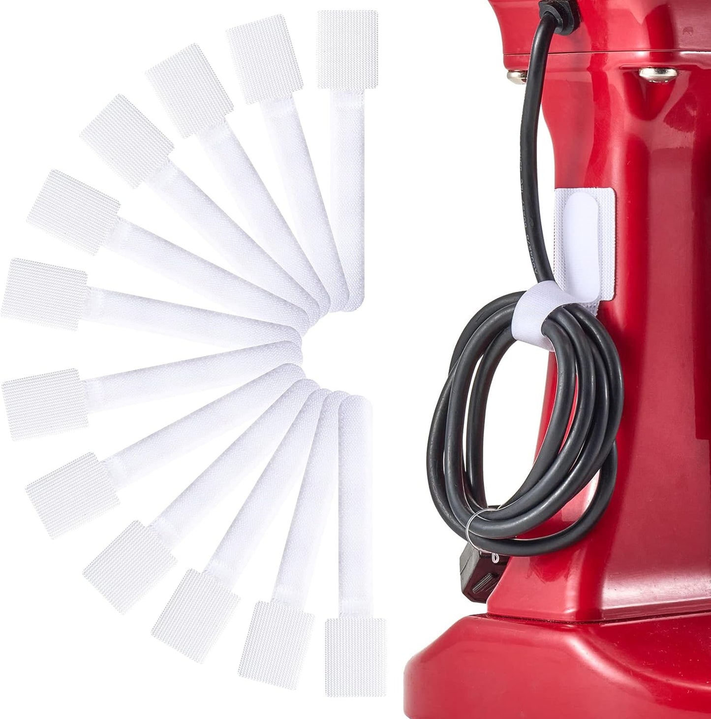 Cord Organizer for Appliances 12 Pack, SUITMAT Cable Organizer Cord Holder for Small Kitchen Appliances, Kitchenaid Stand Mixer Air Fryer Coffee Maker Pressure Cooker (White)