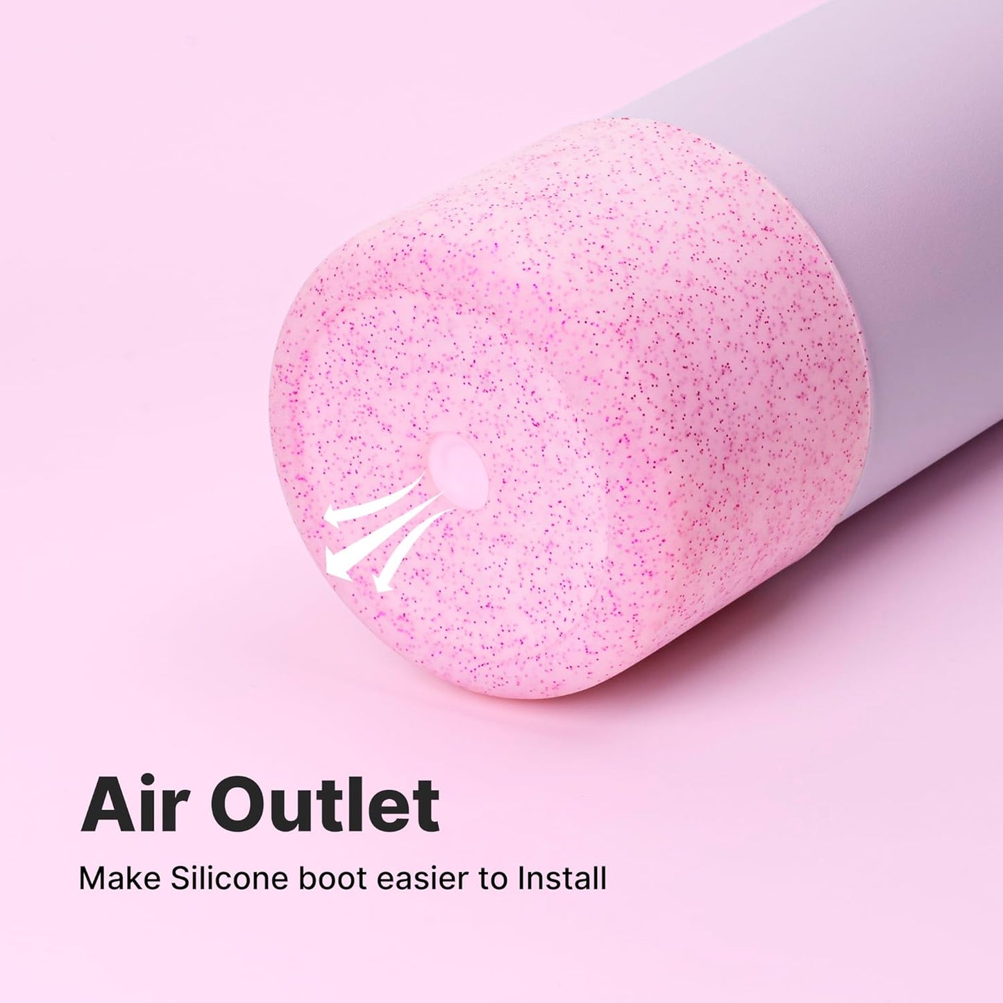 Silicone Water Bottle Boot for Owala 40 oz, Anti-Slip Protective Sleeve for Owala Twist & FreeSip & Flip Stainless Steel Water Bottle, Boot Bottom Base (Glitter Pink)