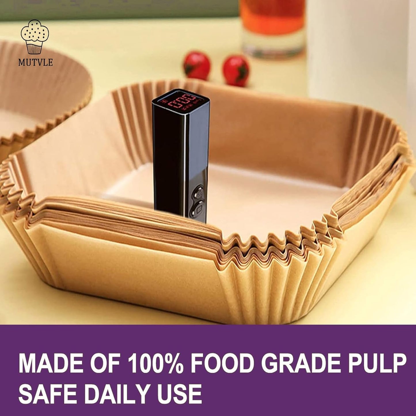 Air Fryer Liners Disposable for Ninja Crispi, 260 PCS Ninja Crispi Air Fryer Accessories for Ninja Crispy Glass Container, Ninja Crispi Accessories for 4 QT & 6 Cup Ninja Crispy Air Fryer