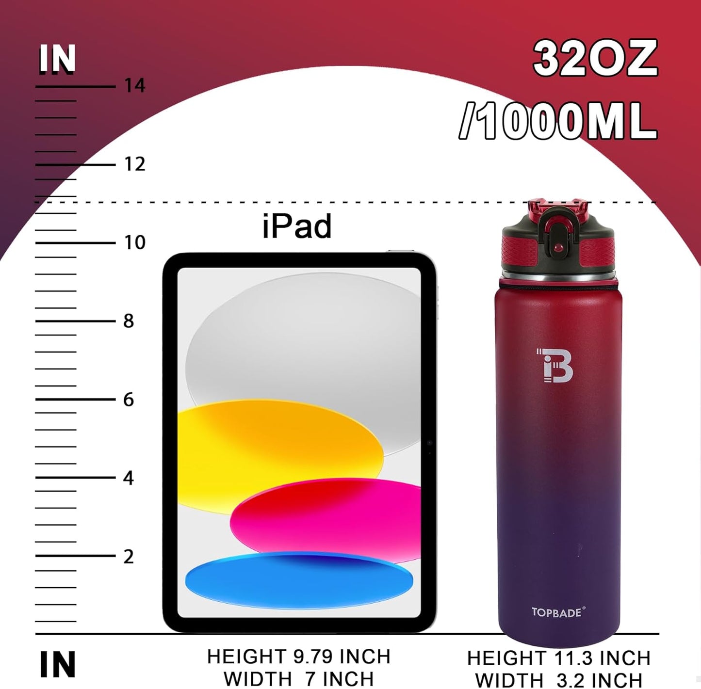 32oz Insulated Water Bottle with Straw Lid & Spout Lid & Paracord Handle, Stainless Steel Water Bottle Wide Mouth, Double Wall for Women Men Gym Fitness Outdoor