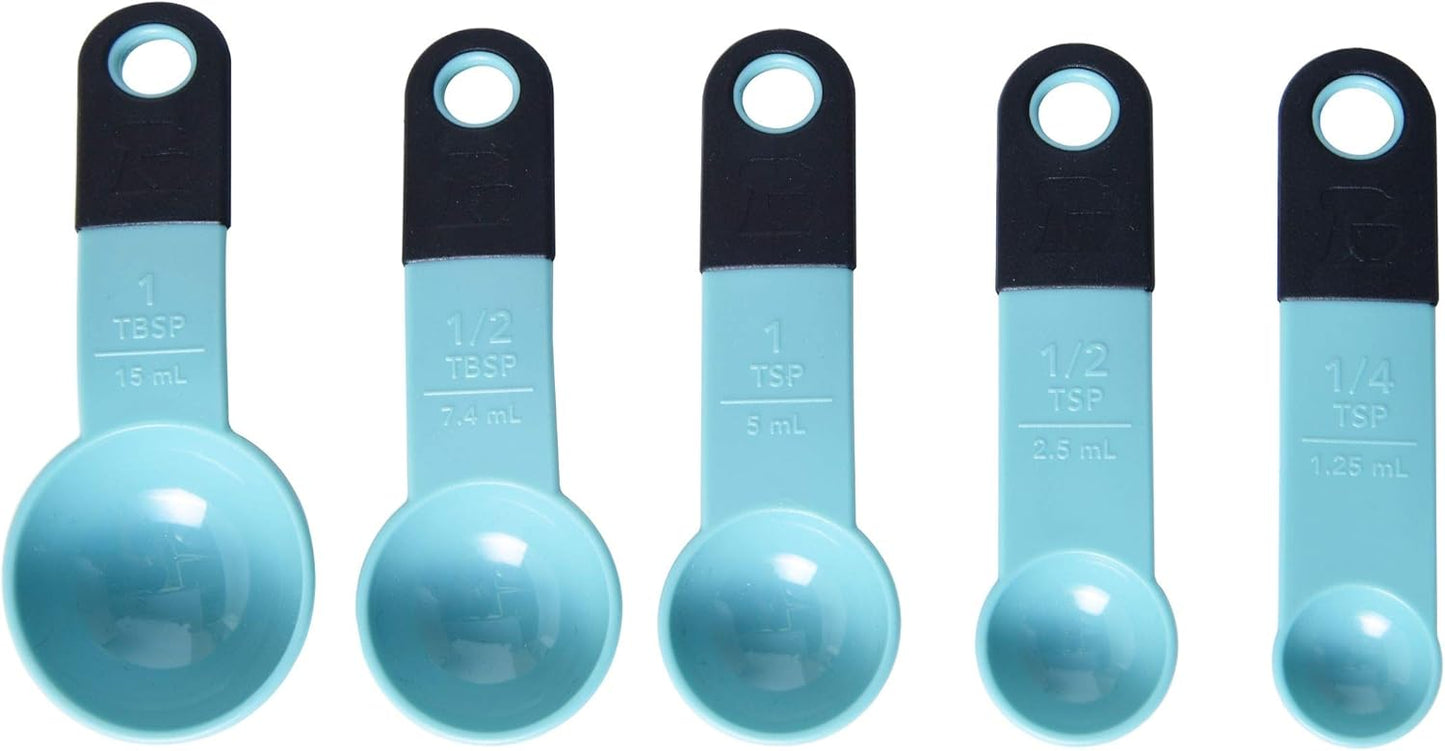 Kitchen Aid Classic Measuring Spoons, 5 Count (Pack 1), Aqua