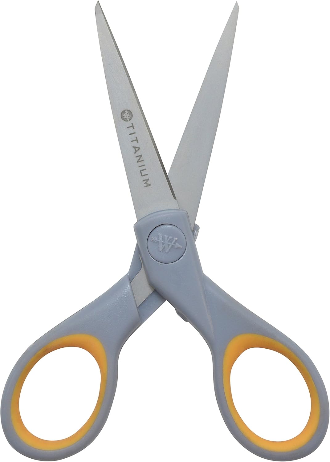 Westcott 13525 5-Inch Pointed Titanium-Bonded Crafting Scissors with Soft Handles, Gray/Yellow
