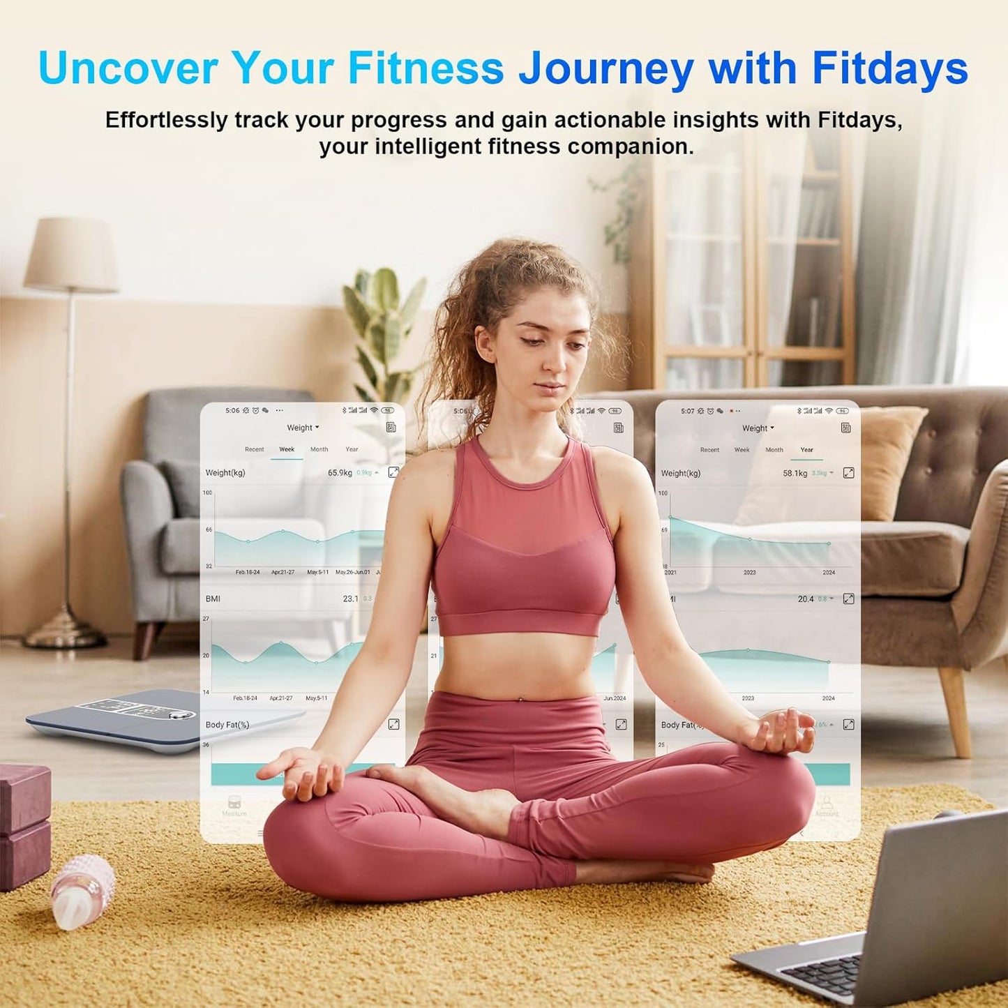 Healthkeep Body Fat Scale with Dual VA Displays and ITO Technology, 16 Body Datas with Heart Rate, Smart Weight Scale Compatible with iOS & Android, Max 400lb/180kg, Sliver