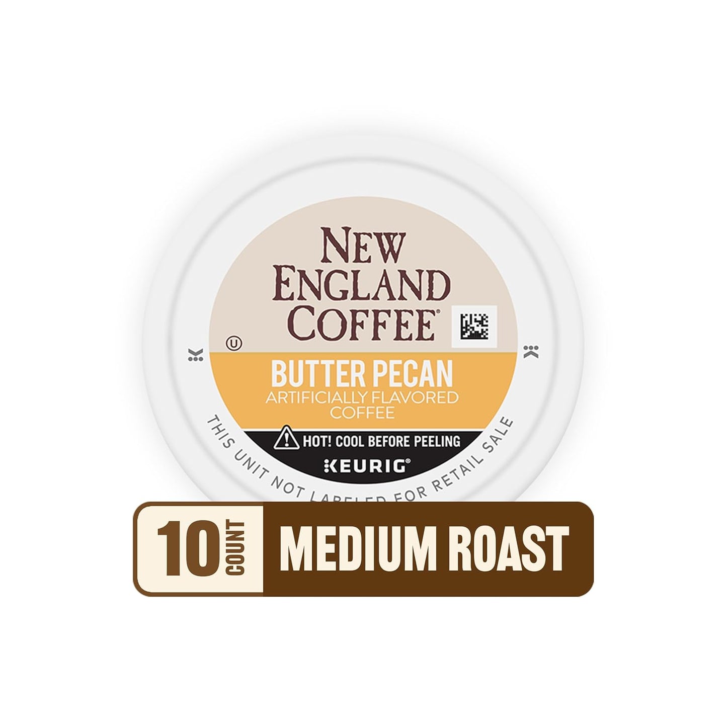 New England Coffee Butter Pecan Medium Roast Single Serve Pods, 10ct Box (Pack of 1)