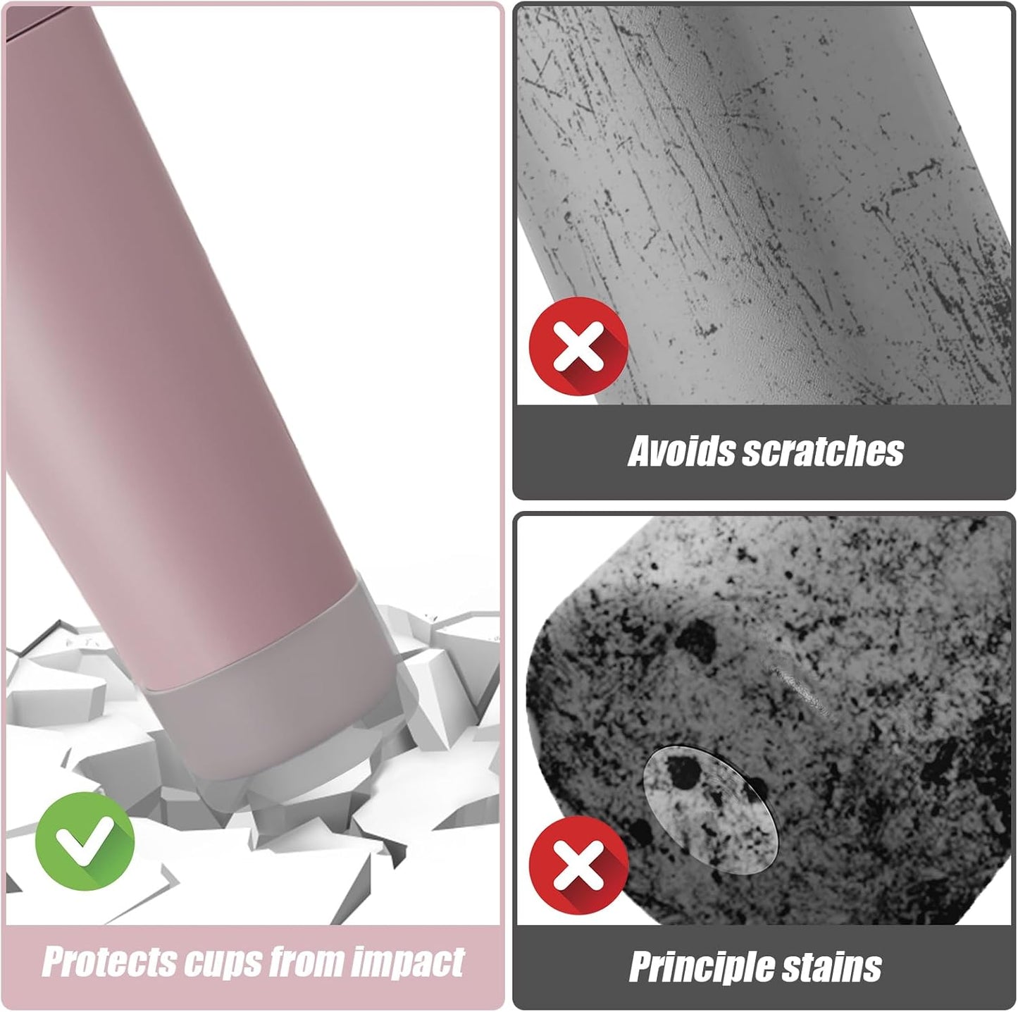 Mity rain 2PCS Protective Silicone Boots for Owala 30oz & 40oz FreeSip Sway Bottles & Tumblers - Accessories for owala, Enhances Stability & Prevents Scratches (Light Gray)