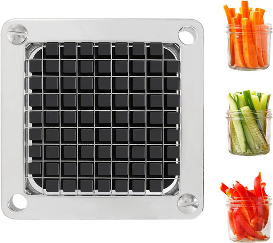 WICHEMI Replacement Chopper Blade 3/8" Stainless Steel Onion Chopper Dicer Blades and Pusher Block for Tomato Dicer French Fry Cutter