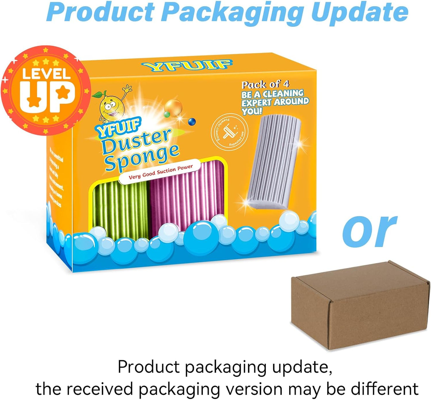 4 Pack Damp Clean Duster Sponge, Magic Sponge Eraser for Household Cleaning, Reusable Dusters Cleaning Supplies for Housekeeping, Dish, Blinds, Glass, Baseboards,Window Track Grooves and Faucets