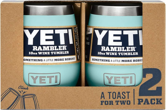 YETI Rambler 10 oz Wine Tumbler, Vacuum Insulated, Stainless Steel, 2 Pack