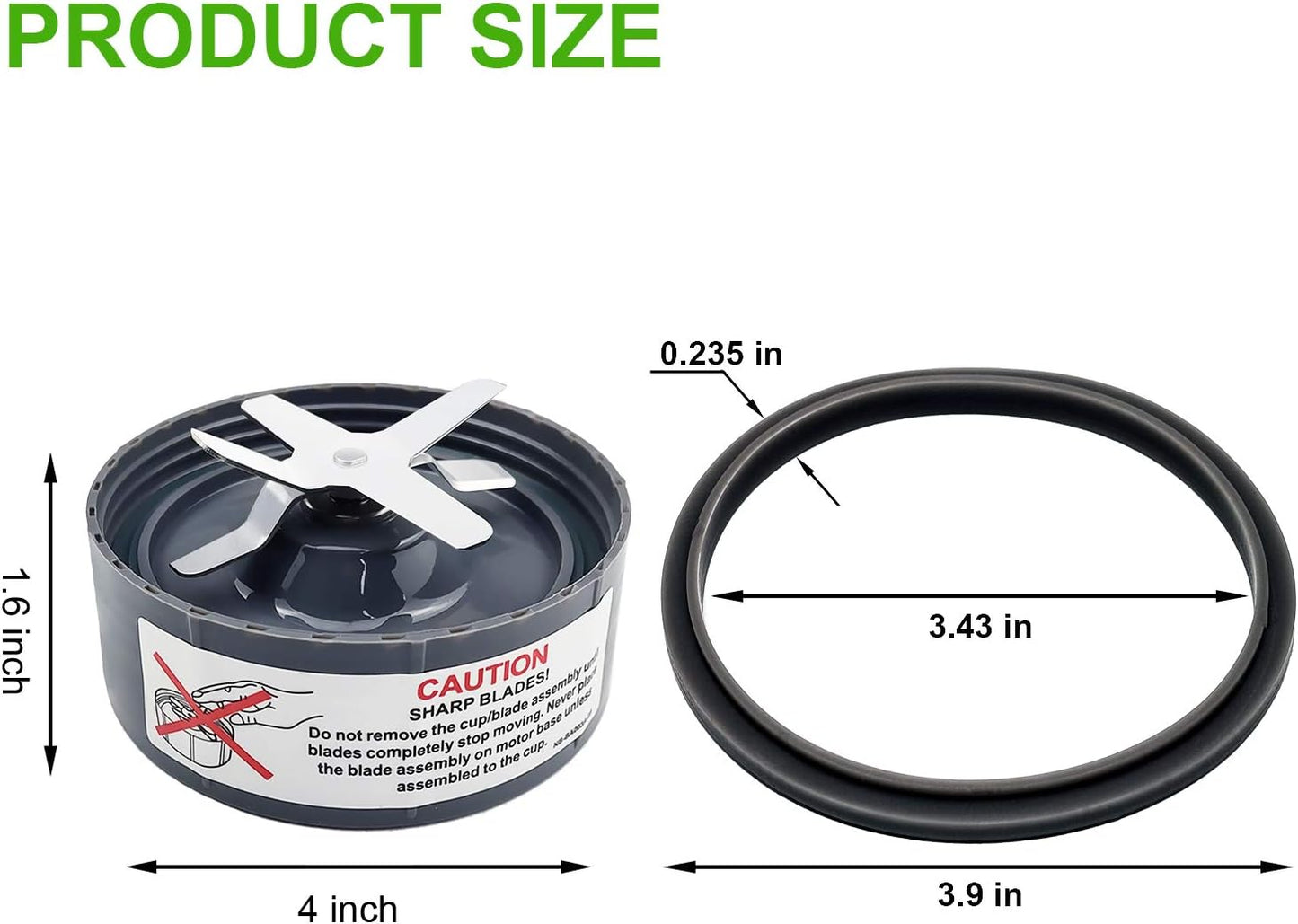 2 Pack Replacement Blade for NutriBullet Blender 900W 600W Series, Replacement Parts Compatible with NutriBullet Blade Including Gear Rubber Gasket and Shock Pad