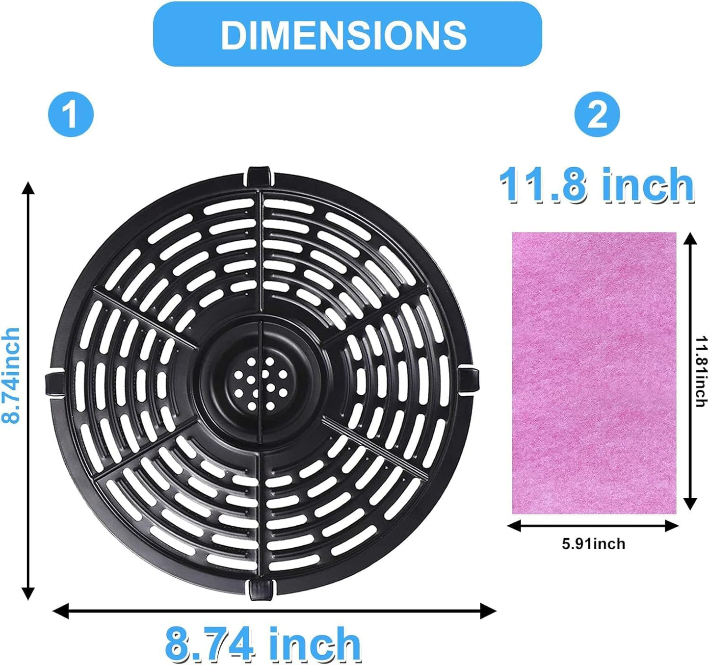 Air Fryer Crisper Plate for Ninja 6.5QT OL501/OL500 Foodi Pressure Cooker & Air Fryers, Premium Nonstick Air Fryer Rack Grill Plate Pan Insert Grate Shelf Grid for 6.5QT Ninja Air Fryer