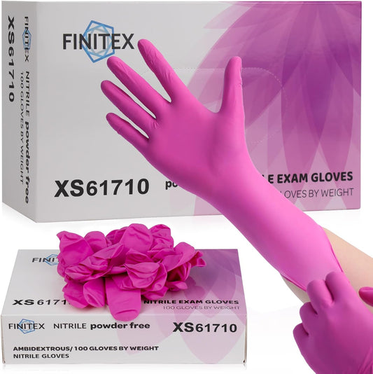 FINITEX Nitrile Disposable Latex-Free Gloves - 3.5mil 100PCS Powder-Free Latex Free Cleaning Medical Exam Food Gloves