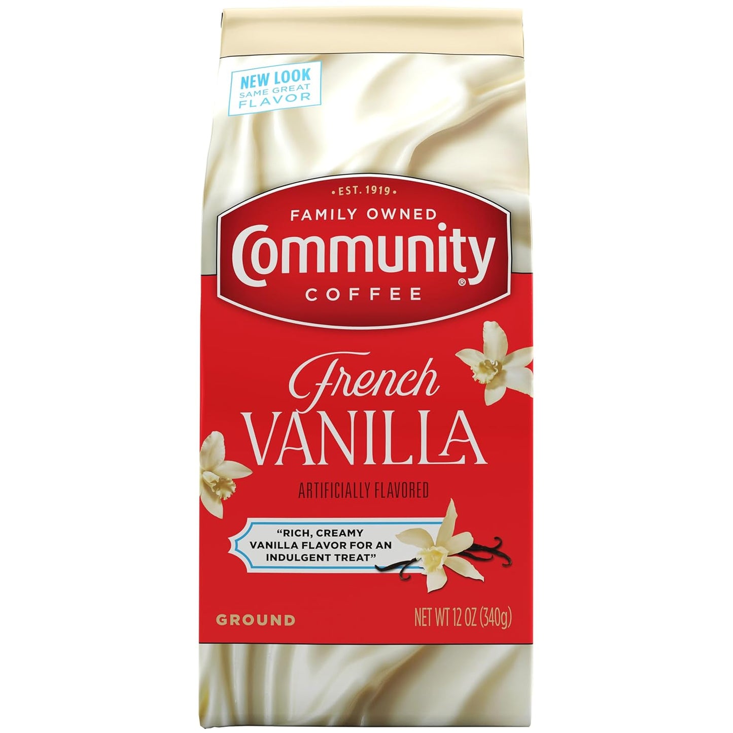 Community Coffee French Vanilla Flavored Ground Coffee, Medium Roast, 12 oz Bag (Pack of 1)