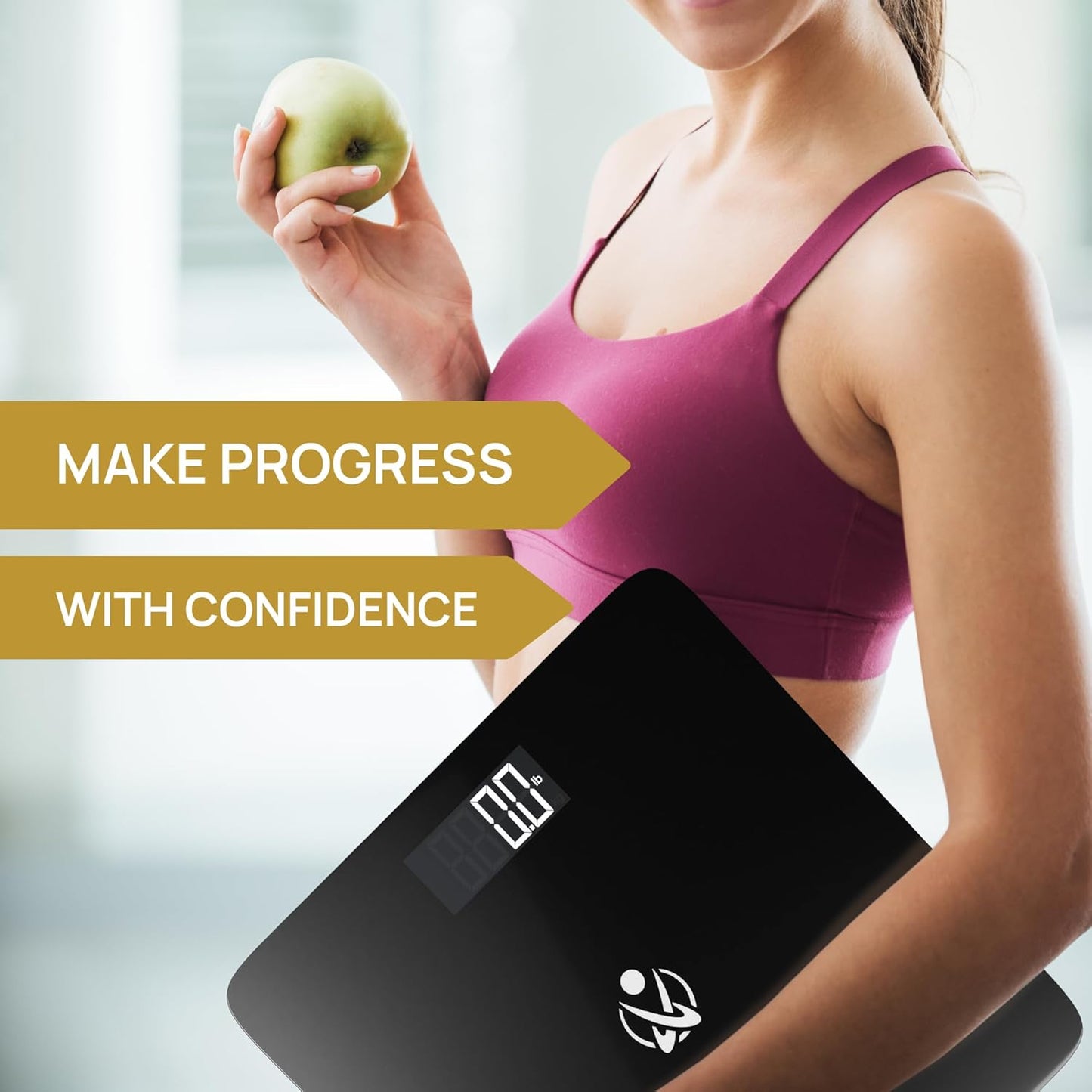 INEVIFIT Bathroom Scale, Highly Accurate Digital Bathroom Body Scale, Measures Weight up to 400 lbs. Includes Batteries