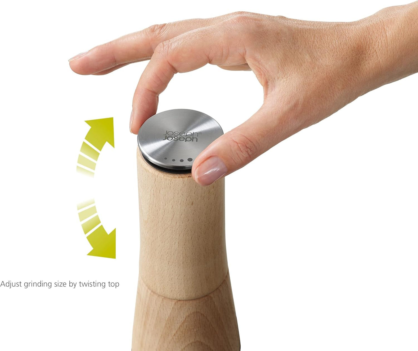 Joseph Joseph 20191 Milltop Wood Non-spill Kitchen Salt Mill, Wood