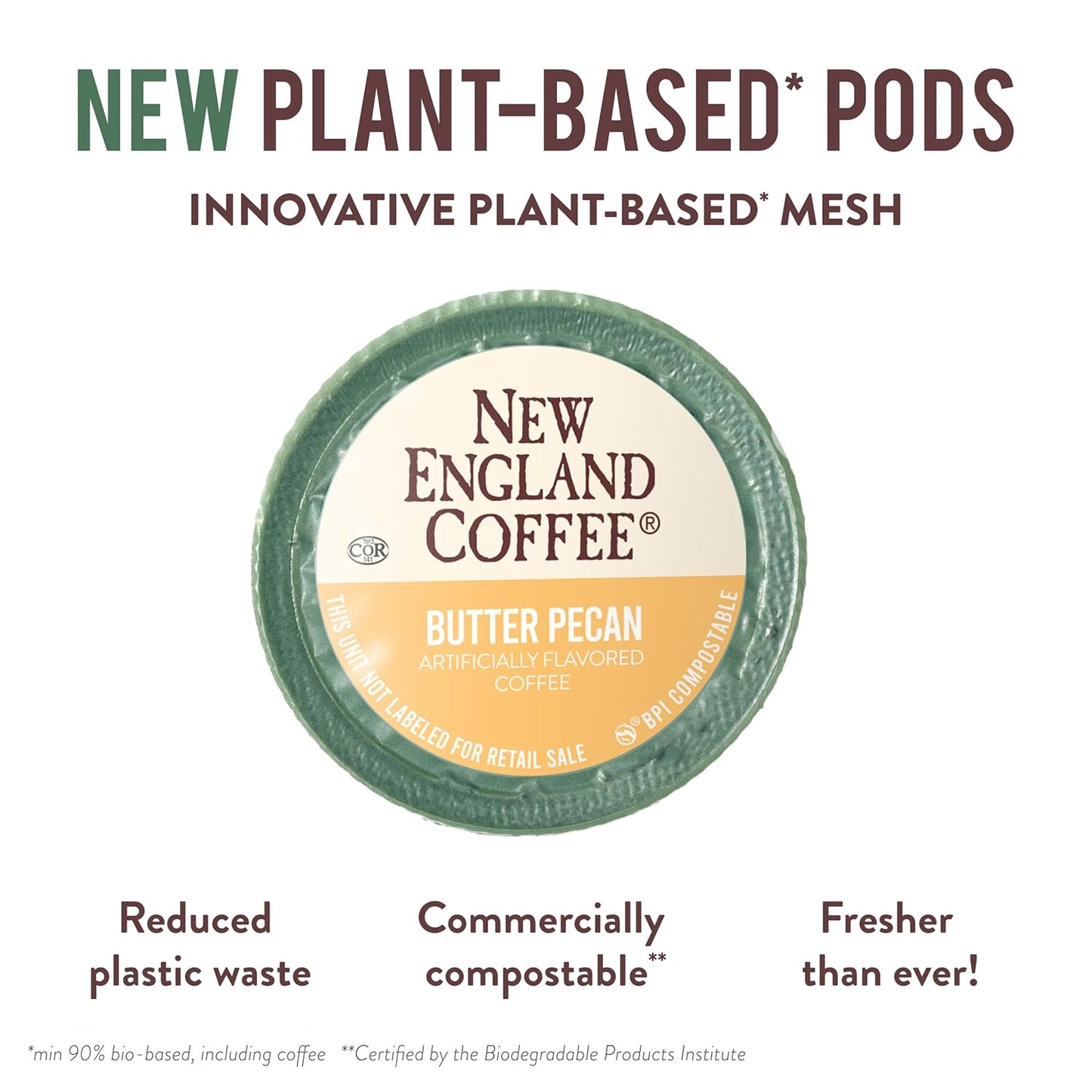 New England Coffee Butter Pecan Medium Roast Single Serve Pods, 12ct Box (Pack of 1)