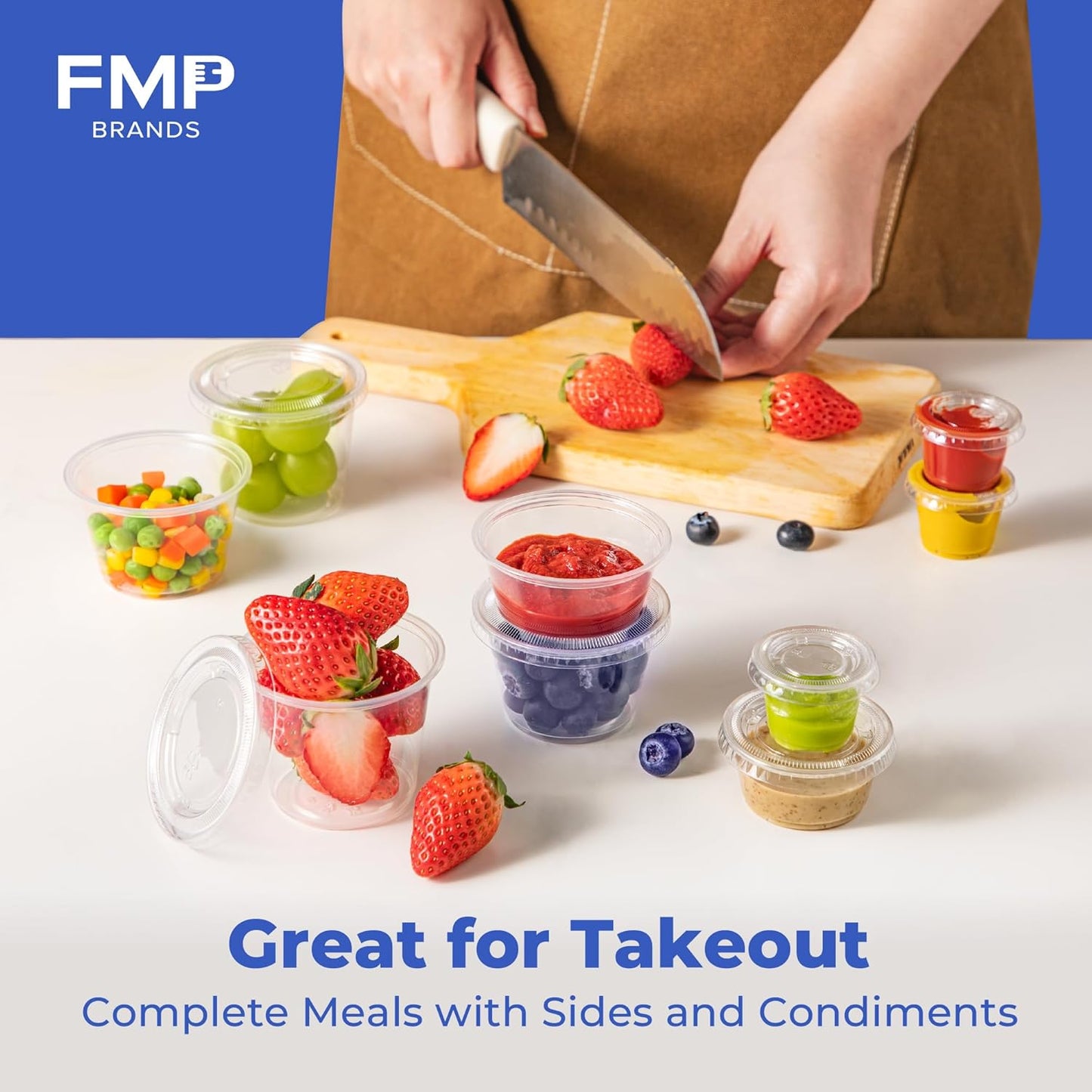 Fit Meal Prep 1250 Pack 5.5 oz Jello Shot Cups with Lids, Disposable Souffle Portion Cups for Sauce