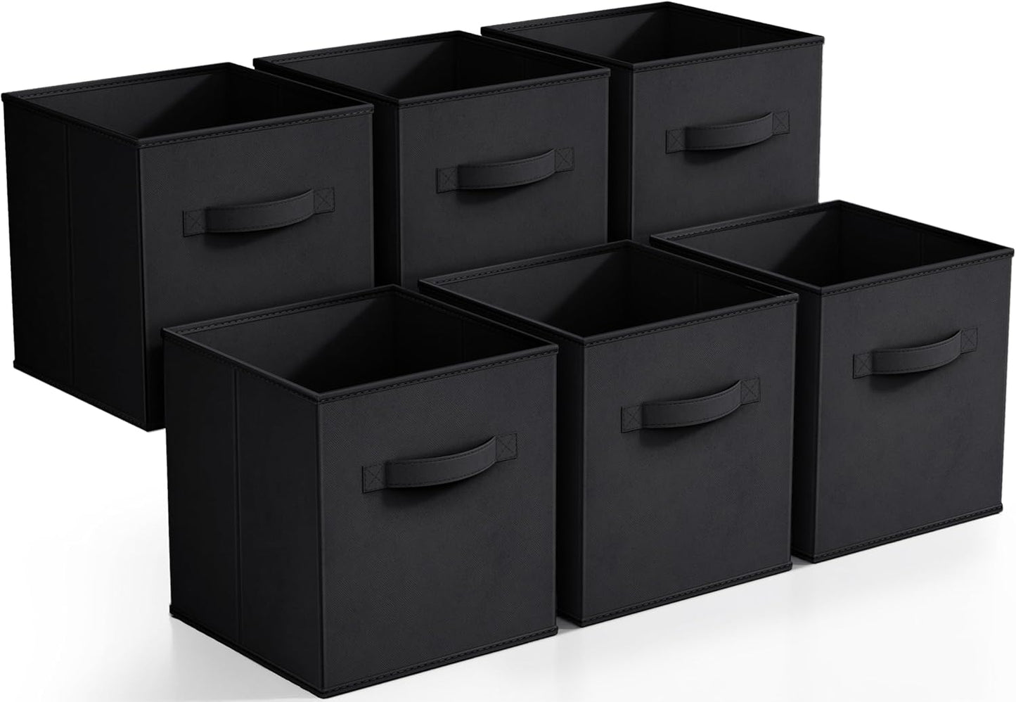 Sorbus Foldable Storage Cubes - 6 Pack, 11 Inch, Black, Fabric, Foldable, Storage and Organization, Versatile Use, Collapsible Storage, Lightweight and Durable