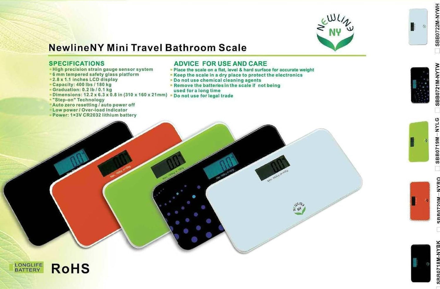 NewlineNY 700 Series Mini Travel Digital Bathroom Scales (no Sleeve) (White)