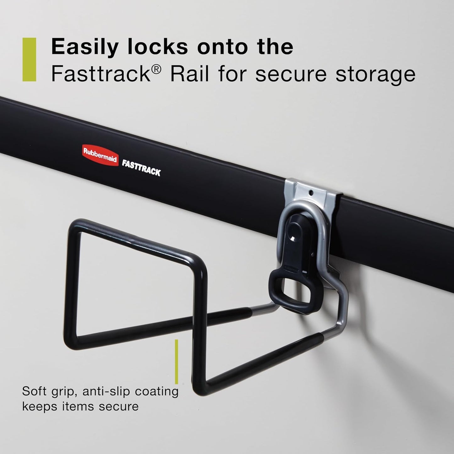 Rubbermaid Garage FastTrack Hose Hook Satin Nickel Wall Mounted Storage System Holds up to 50 pounds for Home/Garage