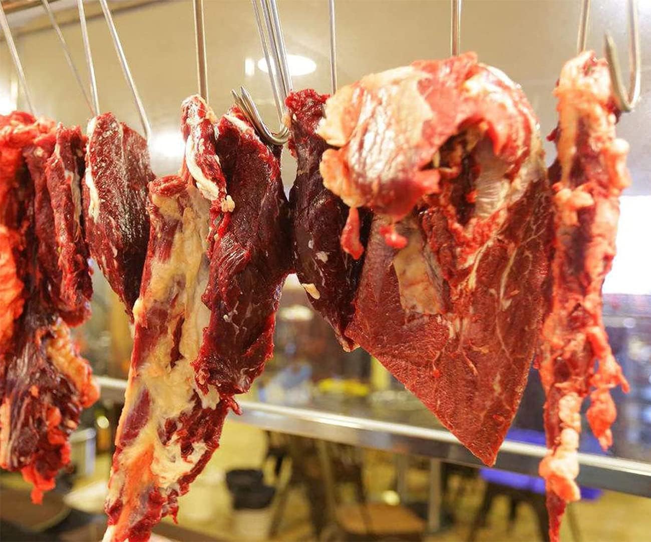 ARTOYS Meat Hooks(8 Inch 5mm), 304 Stainless Steel Heavy Duty Butcher Hook, Meat Hanger Hooks for Smoking,Grilling,Beef, Rib, Barbecue,BBQ (5-Pack MAX Load 150 Pound)