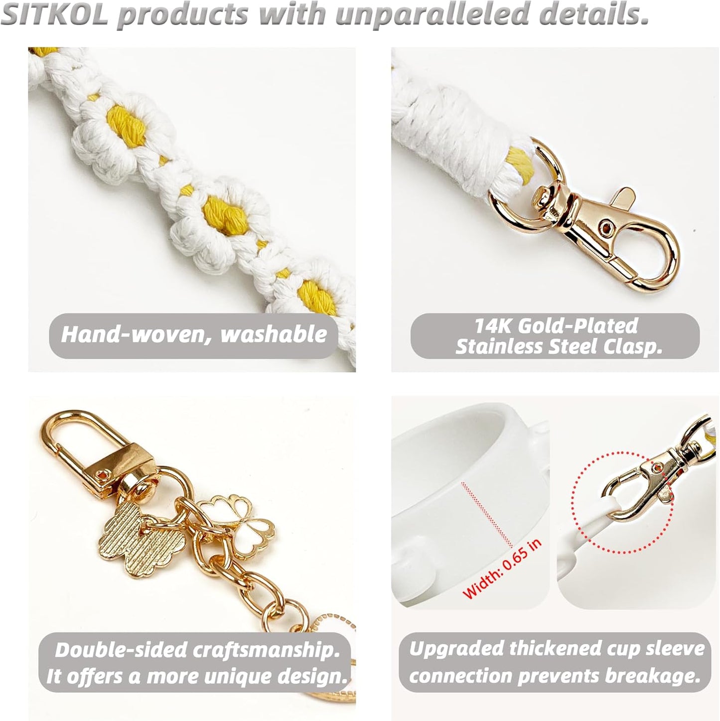 Cute Letter Charm Set Compatible with Owala Water Bottle 24 oz, 32 oz, 40 oz, Owala Kids, Owala Coffee Tumbler, Owala FreeSip – Includes Handle Strap, for Owala Accessories & Stanley Cup Accessories