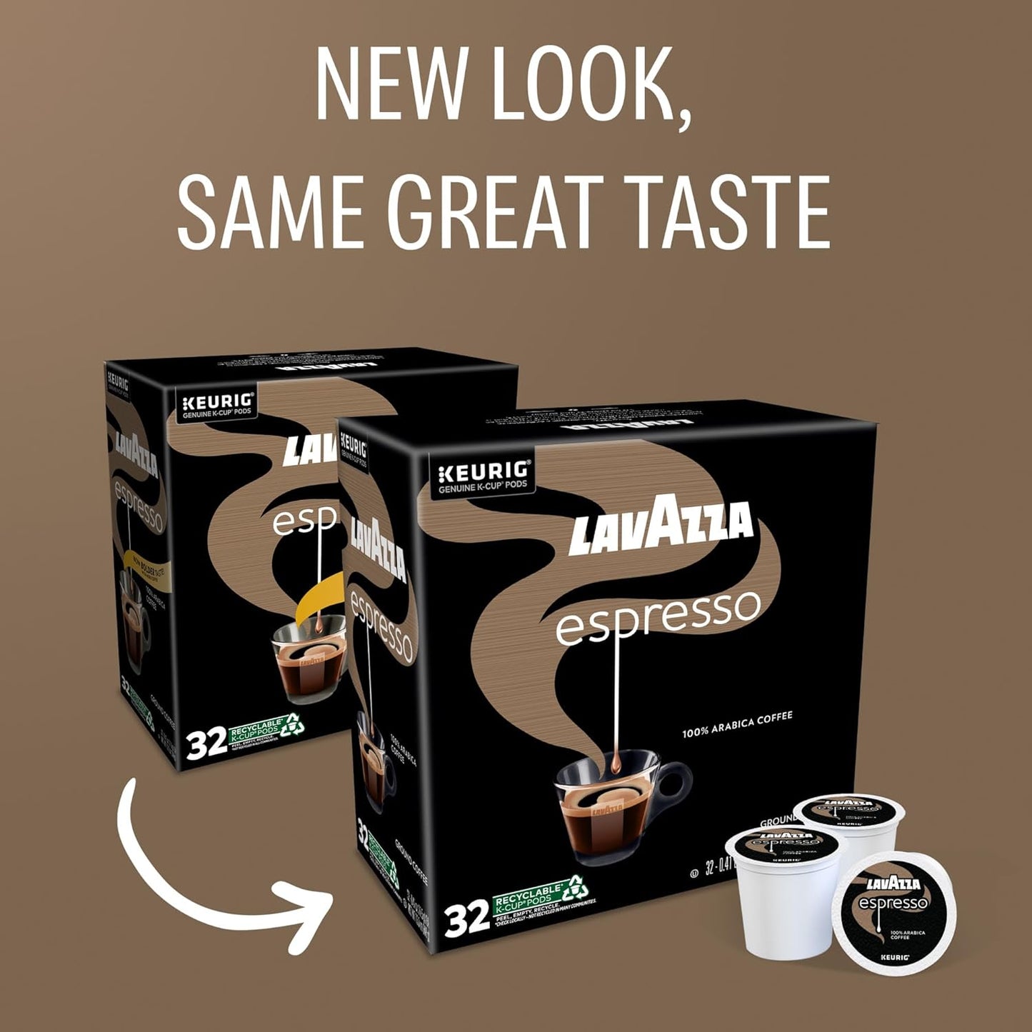 Lavazza Espresso, Single-Serve Keurig K-Cup Pods, Medium Roast Coffee, 32-Count Box