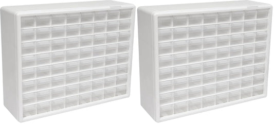 Akro-Mils 64-Drawer Plastic Drawer Storage Cabinet for Garage Organization, Bead Organizer, Building Bricks Storage, Teacher Toolbox, Makeup Organizer, 20-Inch W x 6-Inch D x 16-Inch H, 10164 White