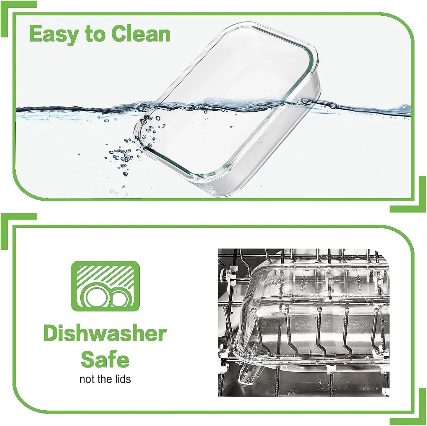 10 Pack Borosilicate Glass Meal Prep Containers with Locking Lids, Glass Food Storage Containers Set, Airtight Lunch Bento Boxes, BPA-Free & Leak Proof, 36oz & 14oz, Freezer, Oven Safe-Blue