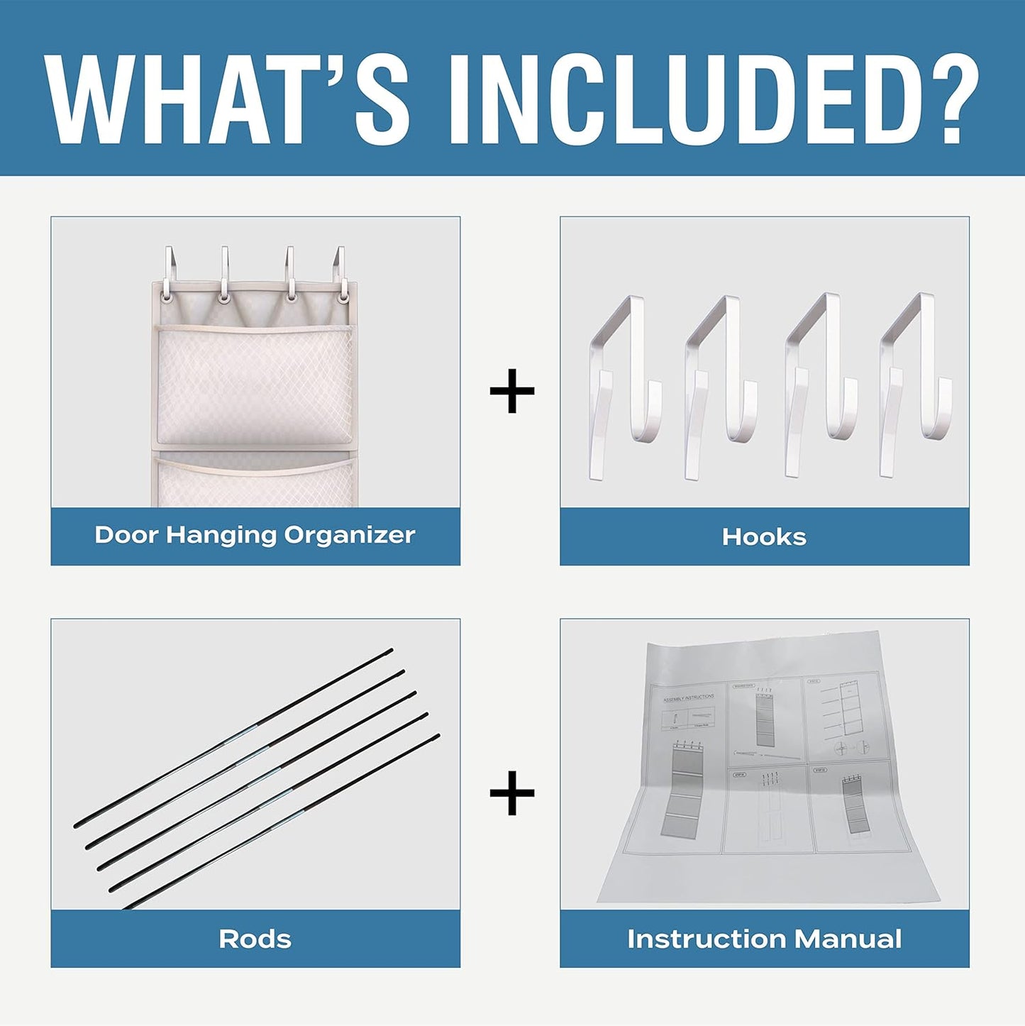 Honeyera The Original Stuffed Animal Storage (Patented) - Over Door Organizer for Stuffies, Baby Ideas Holder, Toy Plush Hammock Hanging Net Big Girls Toddler Large Bag Animals Stuffy Behind